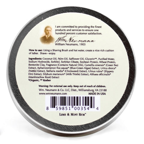 Shave-Soap, 4oz, Lime & Mint Rum™